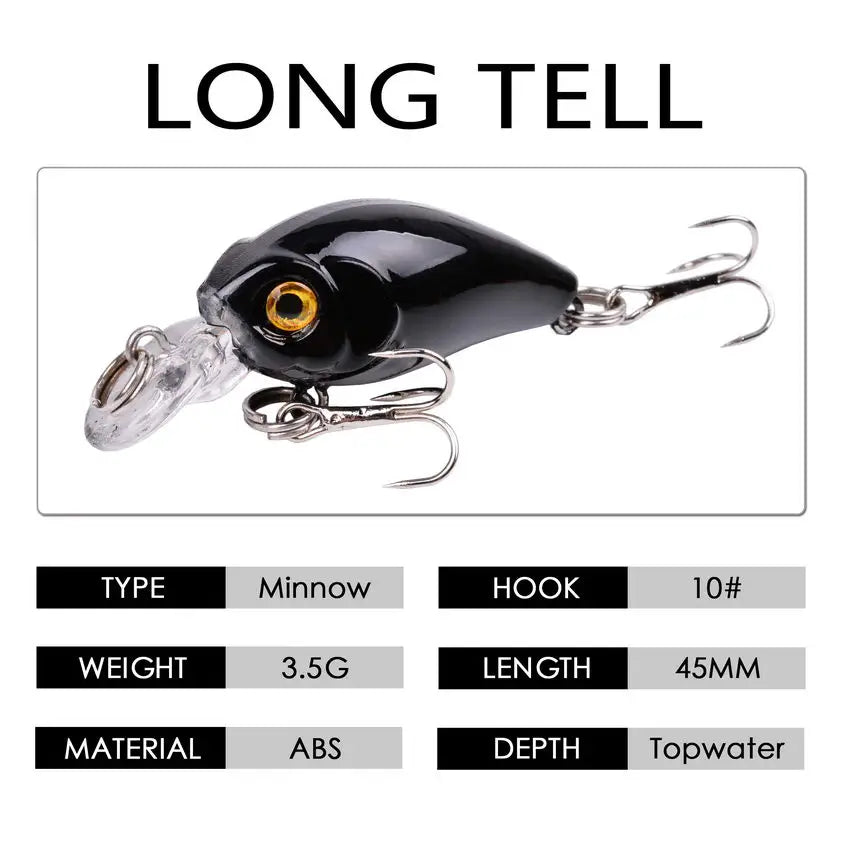 9Pcs Crankbait Fishing Lures 4.5cm 3.5g Mini Wobblers Crank Fishing Lure Tackle Pesca Topwater Hard Carp Bait Crankbaits Kit