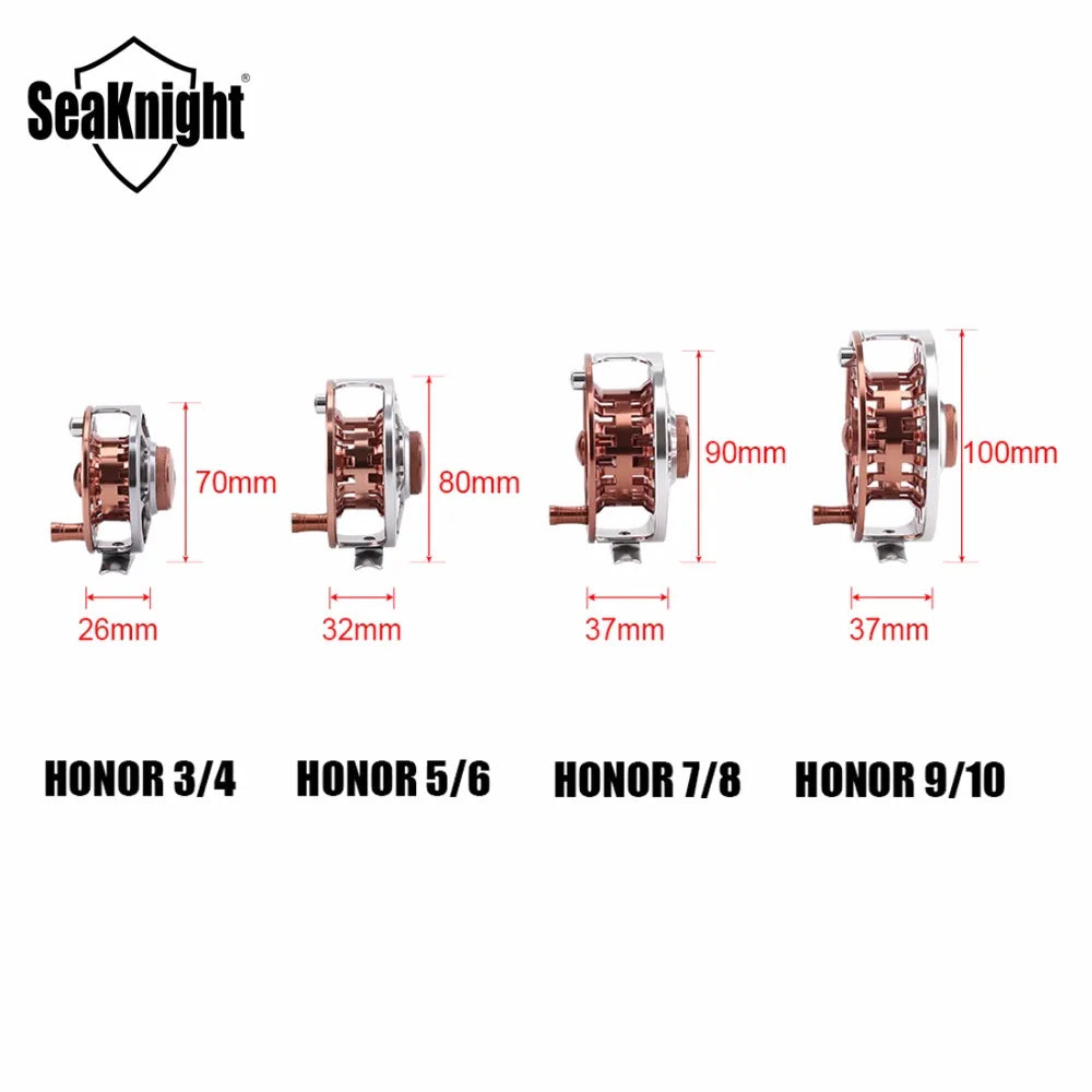 SeaKnight HONOR Fly Fishing Reel Machined Aluminum Full Metal Fishing Wheel Saltwater Freshwater Fishing 3/4 5/6 7/8 9/10