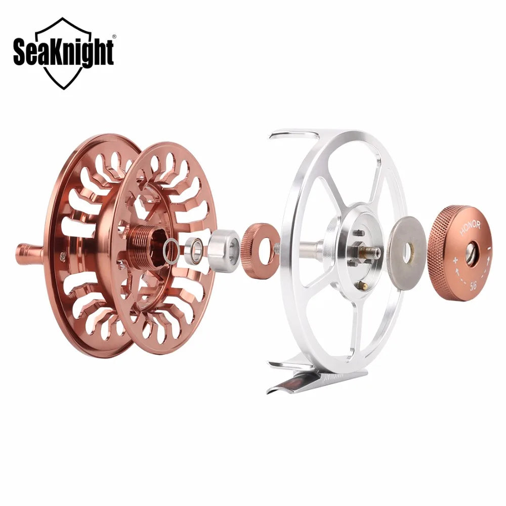 SeaKnight HONOR Fly Fishing Reel Machined Aluminum Full Metal Fishing Wheel Saltwater Freshwater Fishing 3/4 5/6 7/8 9/10