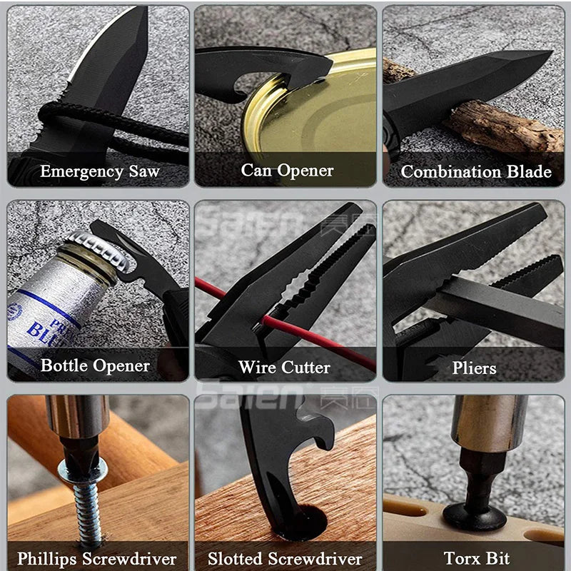 Multitool Knife Screwdriver Plier Bottle Opener Outdoor Camping Finishing Hiking Survival