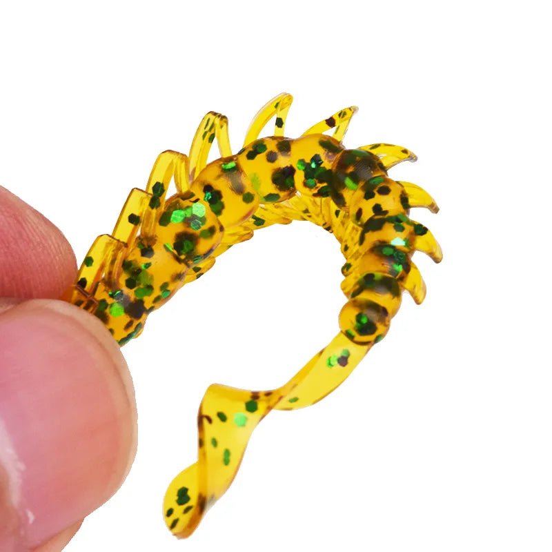 10Pcs Shrimp Smell Worm Fishing Lure Larva Silicone Artificial Soft Baits 6.5cm 5cm Bass Pike Jigging Wobbler Pesca Swimbaits