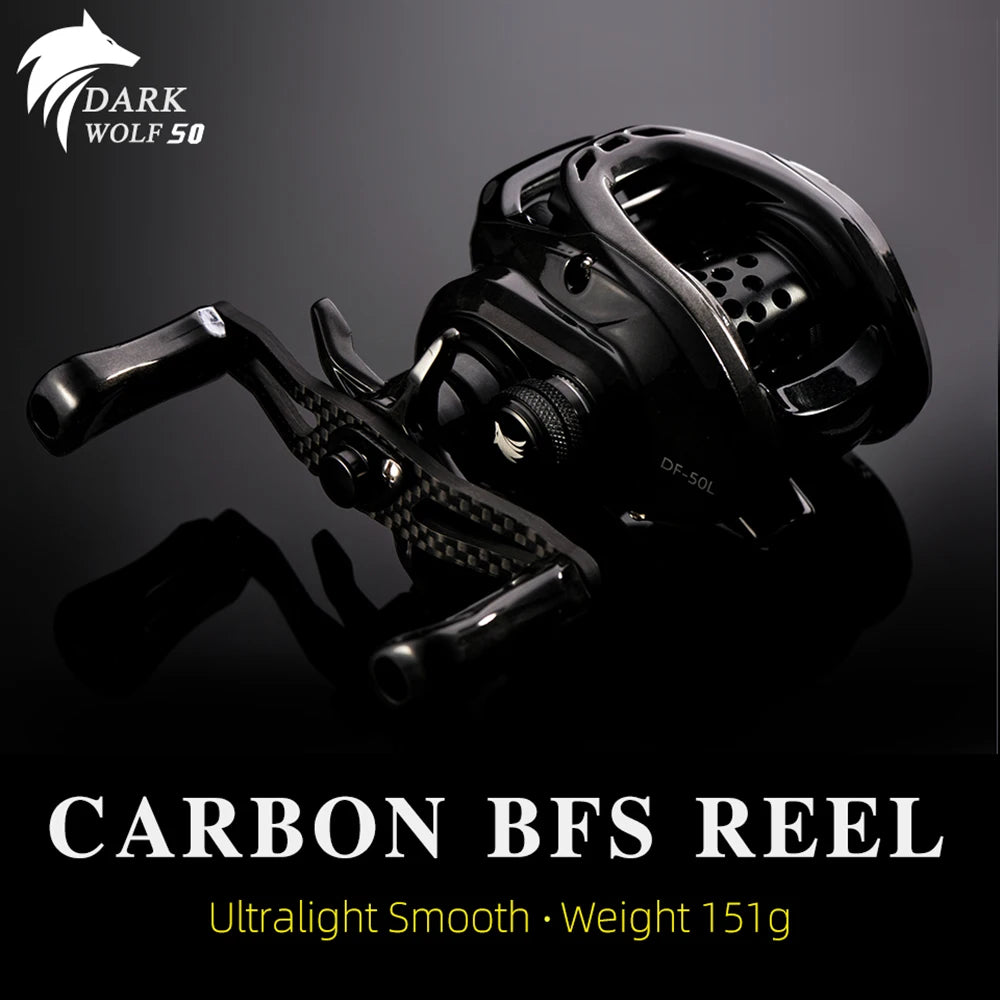 TSURINOYA DARK WOLF DF50 BFS Finesse Ultralight Fishing Reels 151g Ajing Carbon Saltwater Baitcasting Reel For Perch Trout Shad