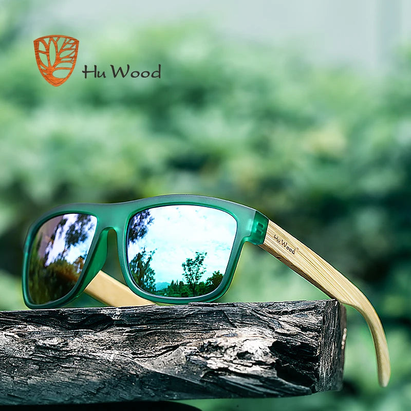 HU WOOD New Arrival Sea Gradient Shades Sun glasses for Men Bamboo Sunglasses Red UV400 Lenses Sport Fashion Driving GR8010