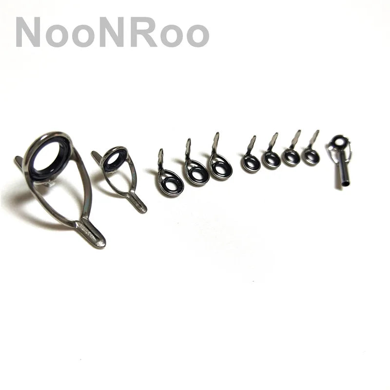 NooNRoo Bass rod and Casting Fishing Rod Guide  Kit Stainless Steel Guide DIY Repair rod