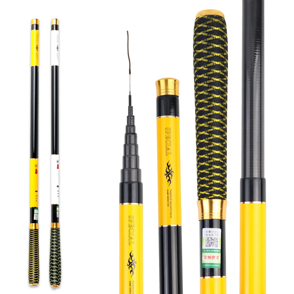 For Carp Fishing Rod Feeder Hard FRP Carbon Fiber Portable Durable Ultra Light Telescopic Travel Pole 2.7/3.6/4.5/5.4/6.3/7.2M