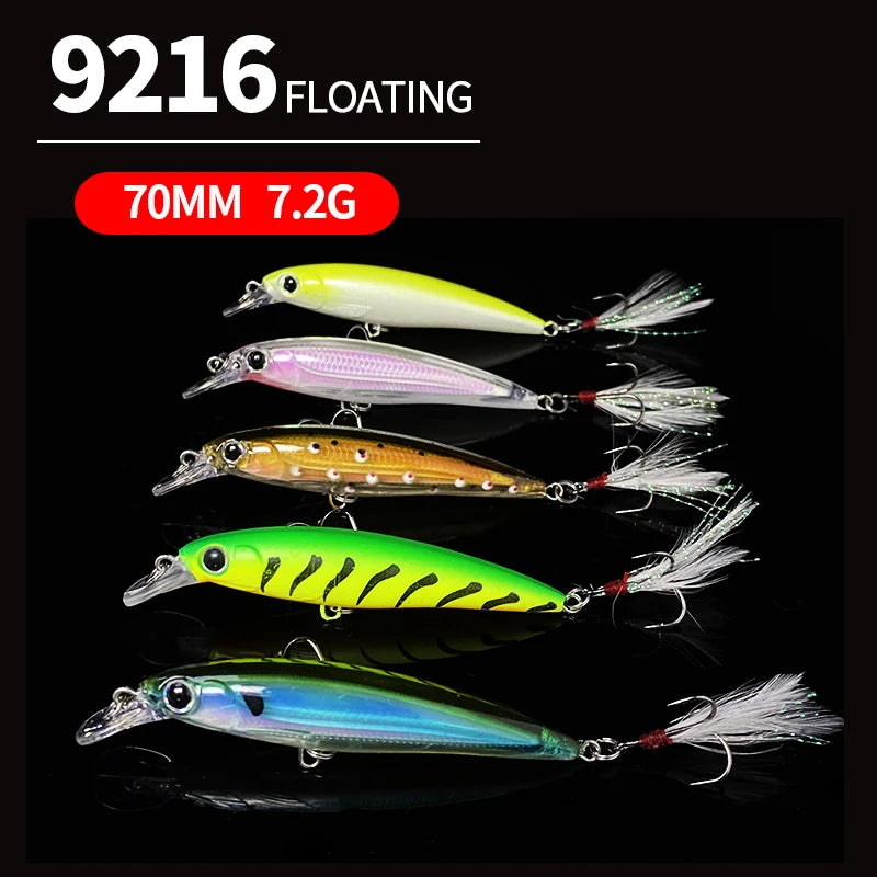 70mm 7.2g Floating Minnow Fishing Lures Pesca Wobbler Artificial Bait for Freshwater Trout Pike Carp Swimbait Fishing Equipment