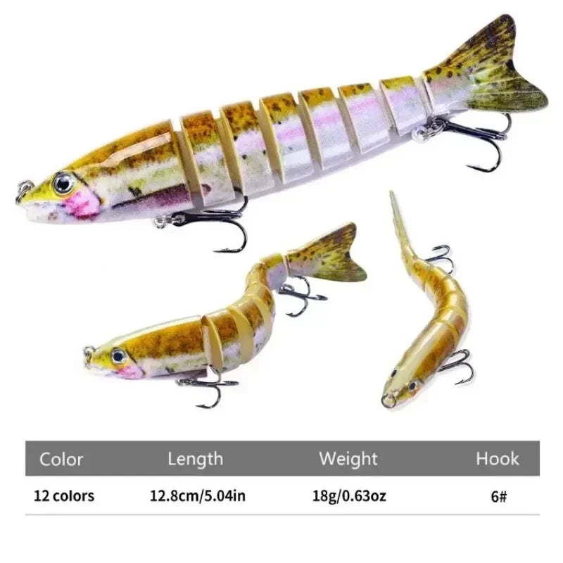 Multi Section Lua Bait Fish 12.8cm 18g Artificial Fish Hard Bait Micro-object Luya Dogfish Fake Bait Sea Fishing