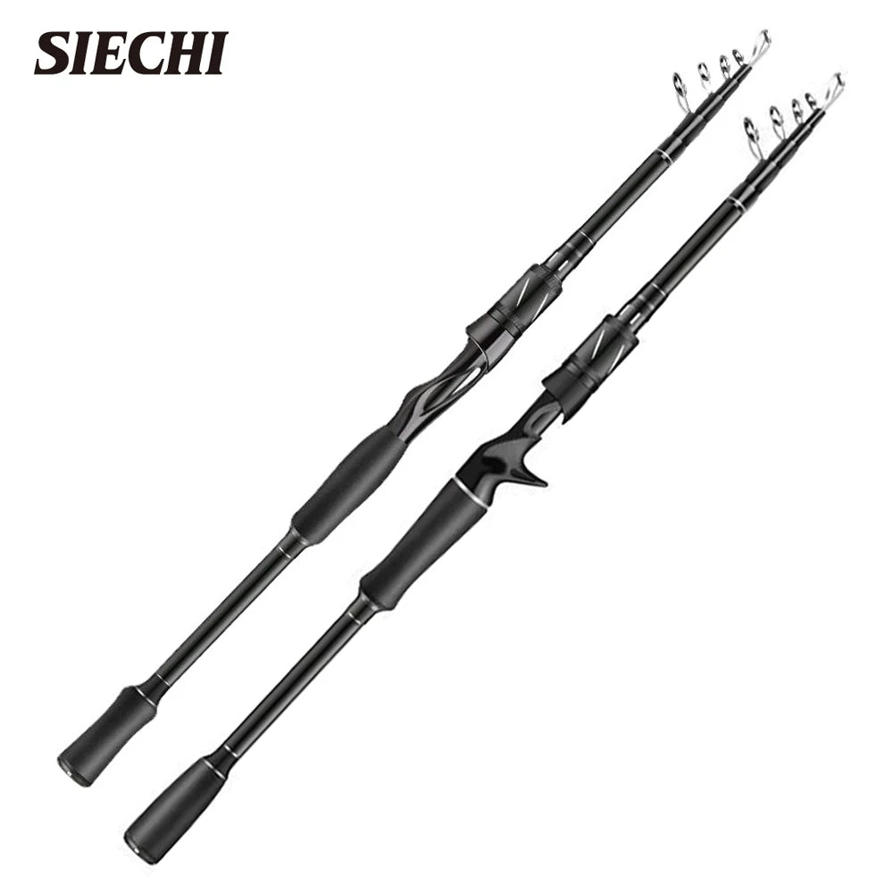 SIECHI 1.8M 2.1M 2.4M 2.7M Carbon Rod Telescopic Lure Fishing Rod Casting Spinning Rod Travel Rod 7-25g 10-30g Fishing M MH