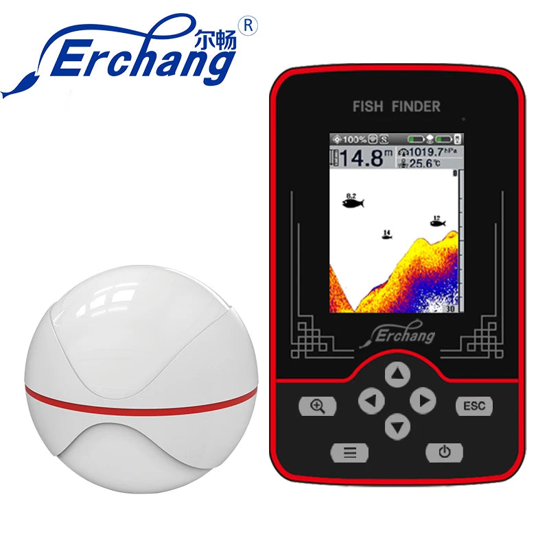 Erchang F13 Wireless Fish Finder Sonar For Fishing 60m/200ft Water Depth Fishfinder kayak Rechargable Portable Echo-Sounder