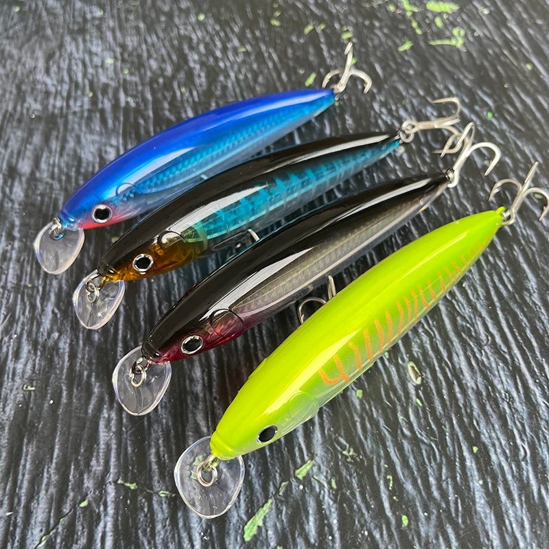 140mm 41g Big Floating Minnow Fishing Lures Laser Artificial Bait Saltwater Long Casting Trolling Wobblers UV Jerkbait Equipment