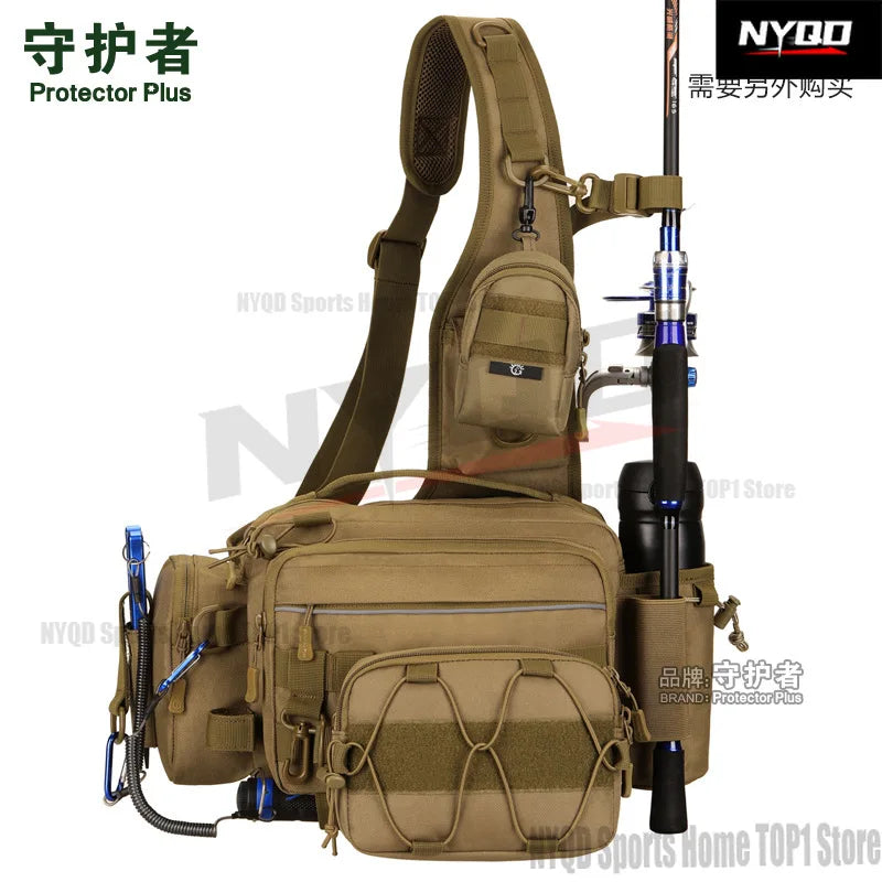 X229 Multi functional Roada Large Waist Bag Crossbody Fishing Bag Plug in Bag fishing rod Outdoor Backpack