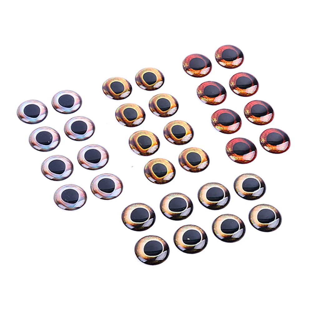 ICERIO 200PCS 3D Living Simulation Epoxy Fish Eyes Fly Fishing Crankbait Minnow DIY Fishing Lure Material Earth Wind Fire Ice