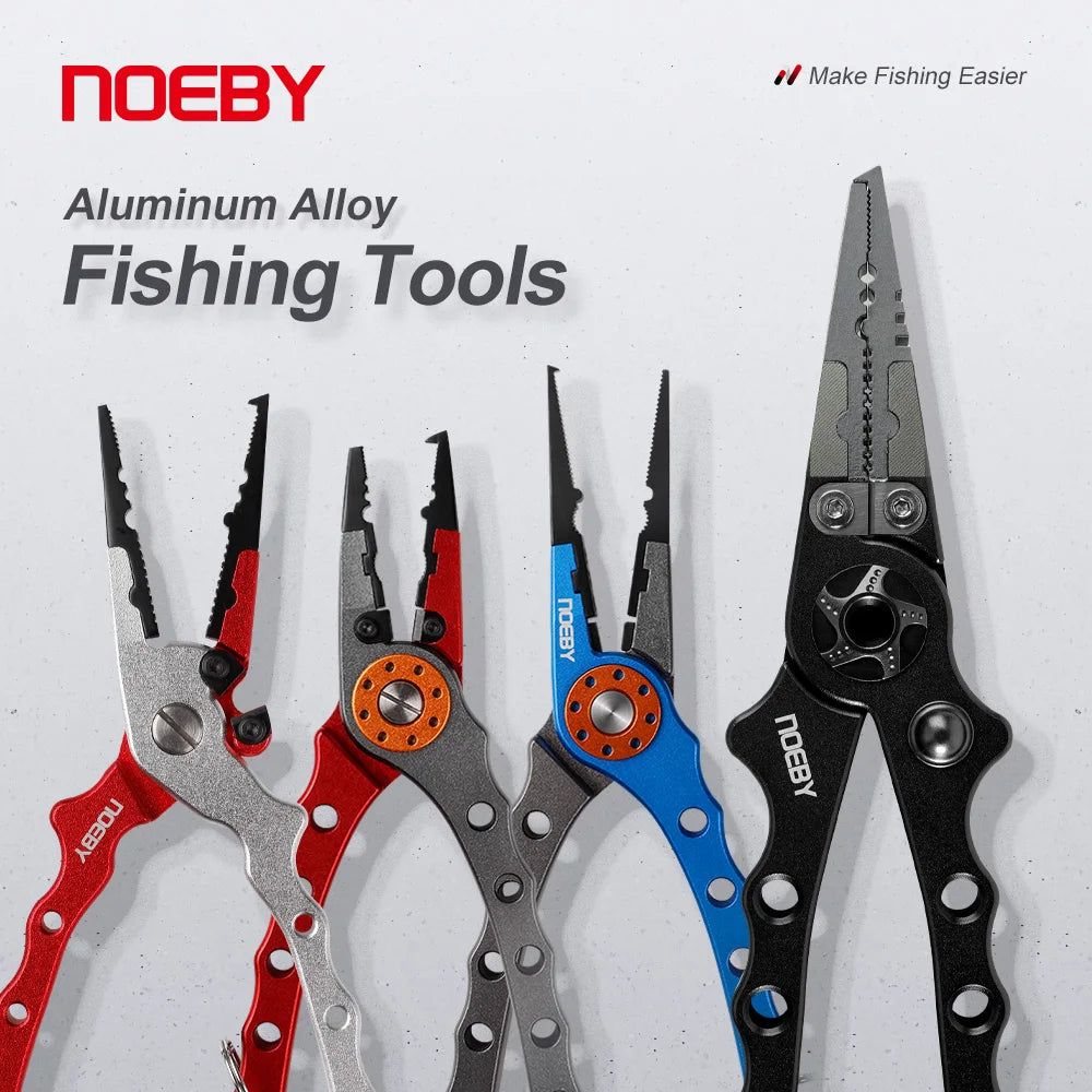 NOEBY Stainless Steel Fishing Pliers Multifunctional Split Ring Remove Hooks Tool Cutting Line Pliers for Sea Fishing Tackles