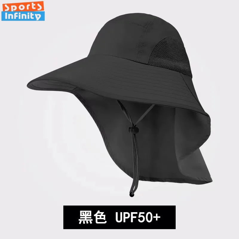 Men Sunshade Hats Big Eave Climbing Hat Fishing Hat Outdoor Work Hiking Climbing Sun Protection Waterproof Foldable Sun Hat