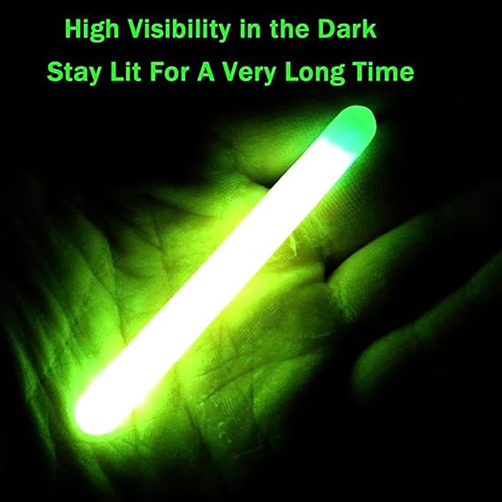 100pcs Night Fishing Float Sticks Lights Chemical Luminous Glow Light Stick In Green Color Fishing Rod Dark Stick Accessories