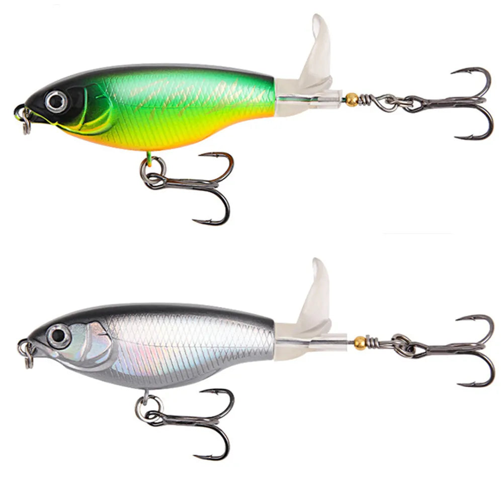 1Pc Topwater Whopper Plopper Fishing Lure 6g/10g Trolling Catfish Artificial Hard Bait with Soft Rotating Tail Fishing Tackle