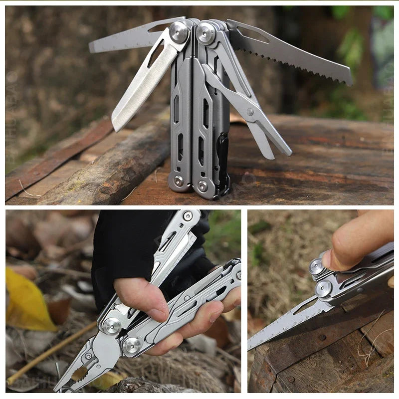 BHBT 17 in 1 Multitool Pliers Folding Multi-functional Combination Tool Portable Scissors Saw Blade EDC Outdoor Multi Tools