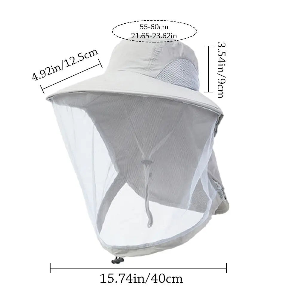 Fashion Unisex Foldable Mosquito Hat With Hidden Net Mesh Repellent Insect Bee Protection Casual Outdoor Sunscreen Fishing Cap