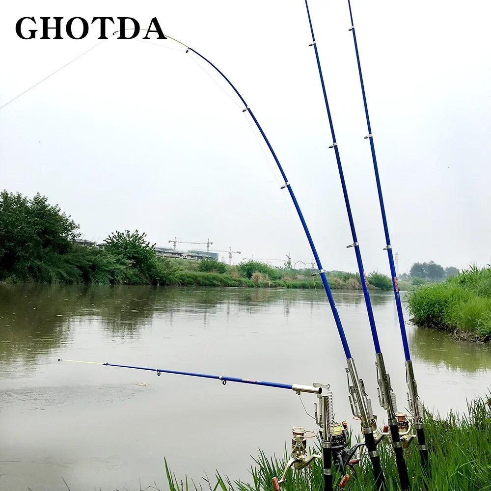 GHOTDA Automatic Fishing Rod 1.8-2.7M Sea River Fishing Telescopic Rod Spinning Ring Rod Self-Tapping Fishing Rod