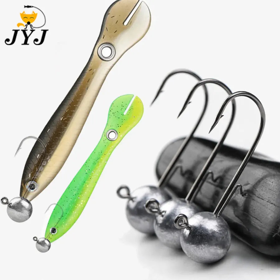 JYJ 100pcs/box 1g 1.5g 2g 2.5g 3g fishing lure jig head hook ,crank bottom soft worm grub bass perch hook,