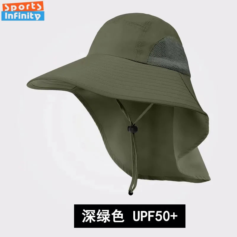 Men Sunshade Hats Big Eave Climbing Hat Fishing Hat Outdoor Work Hiking Climbing Sun Protection Waterproof Foldable Sun Hat