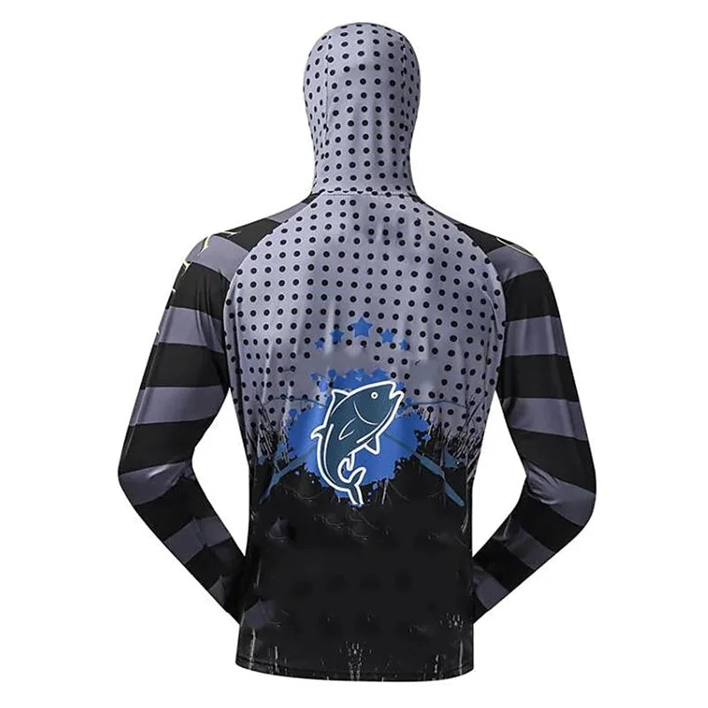 New Men's Anti-UV Comfortable Ventilation Printing Fishing Shirts Sublimation Hoodie Jerseys With Zipper Fishing Clothing