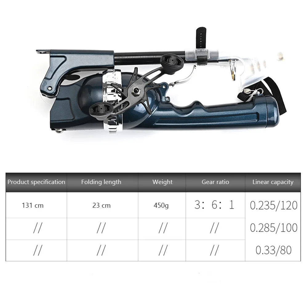 Fishing Pole Reel Combo 9.05in-51.6in Adjustable Carbon Fiber Foldable Rod 3.6:1 Ratio Reel Combo For Outdoor Beginner Fishing