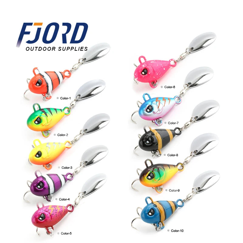 FJORD Tail Spinning 7g 10.5g 14g 21g Balance Rotating Metal Jig VIB Vibration Bait Spinner Spoon New Fishing Tackle Sinking Lure