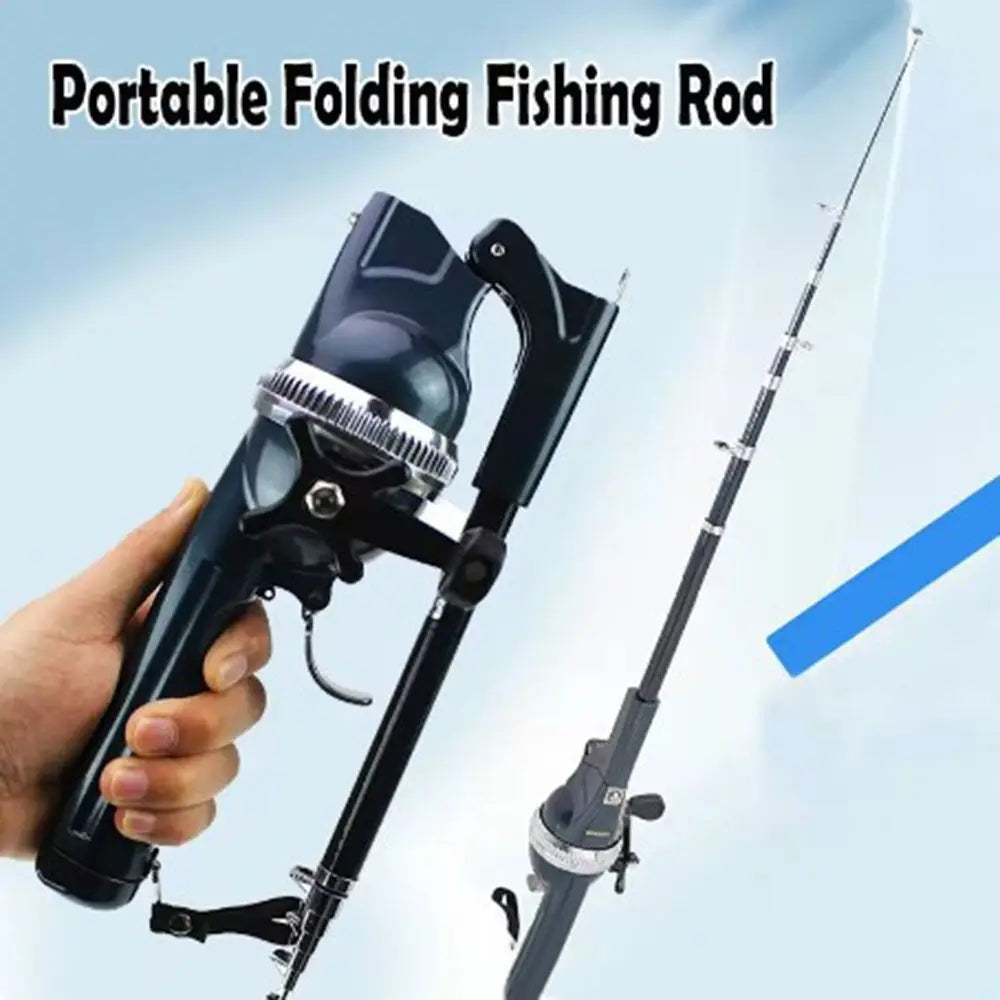 Foldable Fishing Rod Telescopic 131cm Fish Pole Reel Combo with Fishing Line Spinning Rod Fish Tackle Set Outdoor Fishing