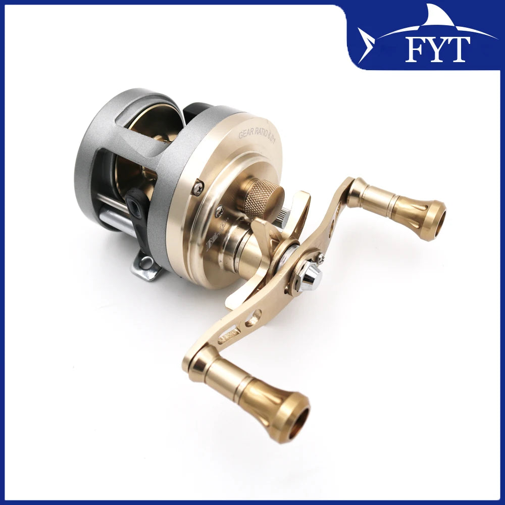 Metal Round Baitcasting Reel Left Right Hand High Ratio 7.0:1 / 6.0:1 Saltwater Bait Cast Drum Fishing Reel Lure Fishing