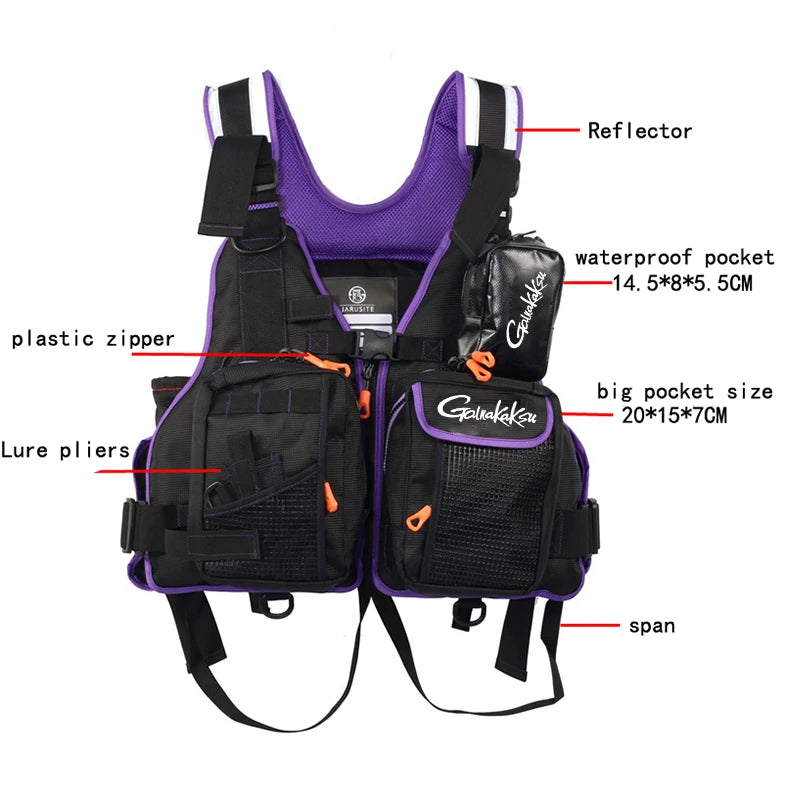 New Professional Sea Fishing Life Jacket Outdoor Large Buoyancy Rowing Adult Swimming Water Sports Rescue Fishing Undershirt