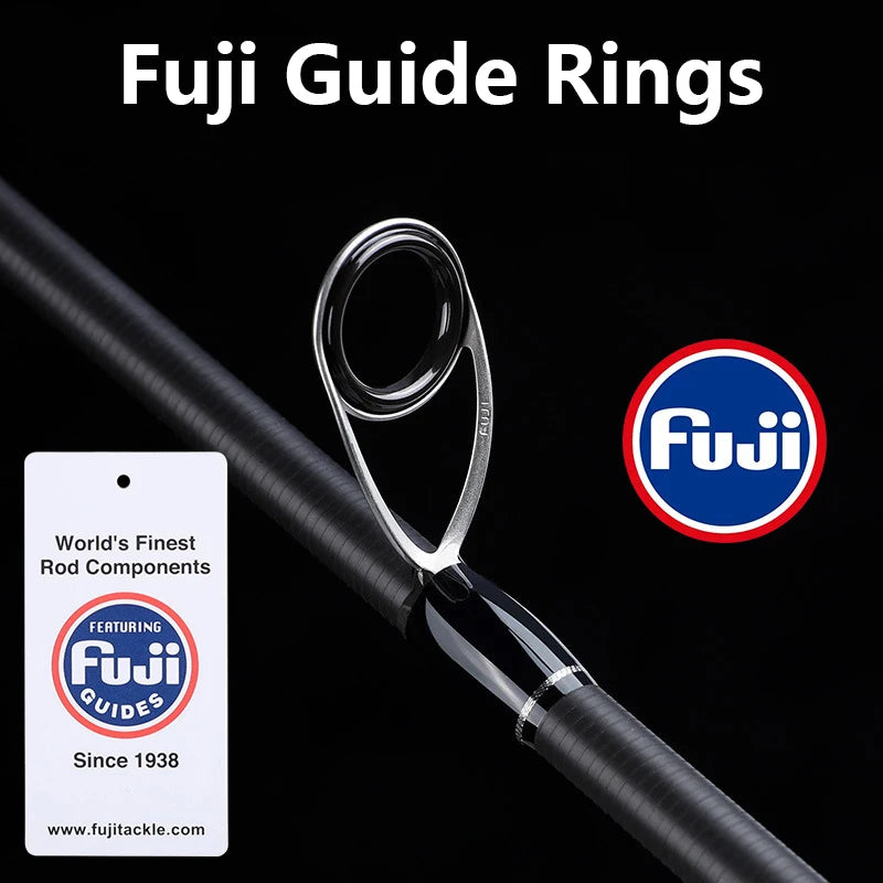 Fuji Guide Ring,3 Sections Lure Rod,Carbon Fiber Ultra Light Spinning and Casting Rod,Distance Throwing,Trout Bass Fishing Rod