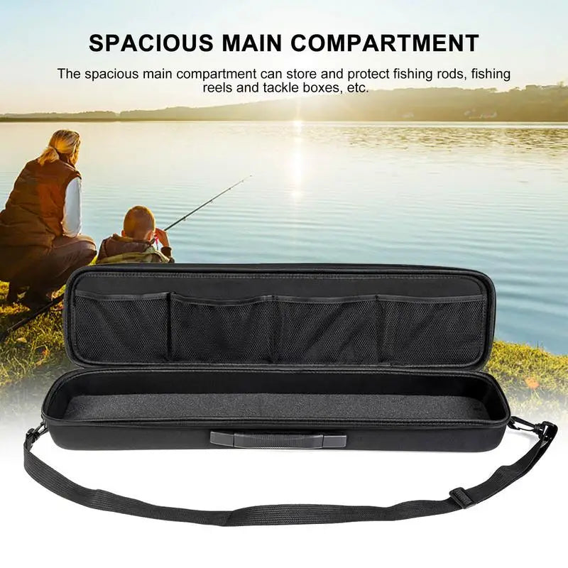 Fishing Bag Portable Folding Fishing Rod Reel Bag Fishing Pole Gear Tackle Tool Carry Case Carrier Travel Storage Bag Organizer