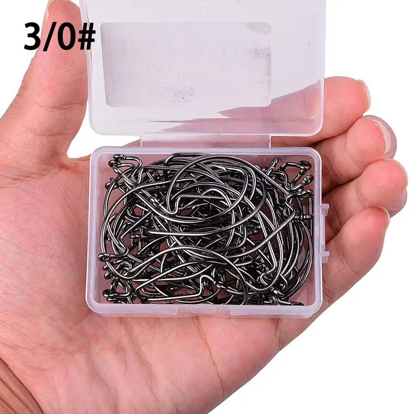 10pcs/ Box Fishing hook Offset 8# - 5/0# crank hook for soft worm bait fishhook crankbait fishing tackle accessories pesca hooks