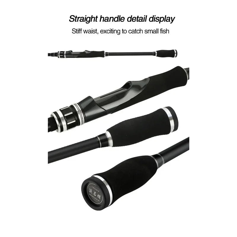 Goture ML+M+MH Three Tips Portable 2 Section Carbon Fiber Spinning Casting Fishing Travel Rod 1.8m 2.1m 2.4m Bass Rods