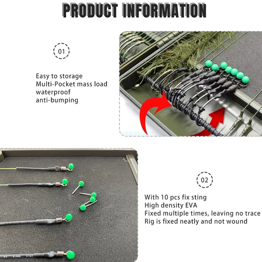 Carp Fishing Rig Storage Case Compartment Fishing Tackle Box Swivels Hook Bait Storage Fishing Tackle Accessories Boxes