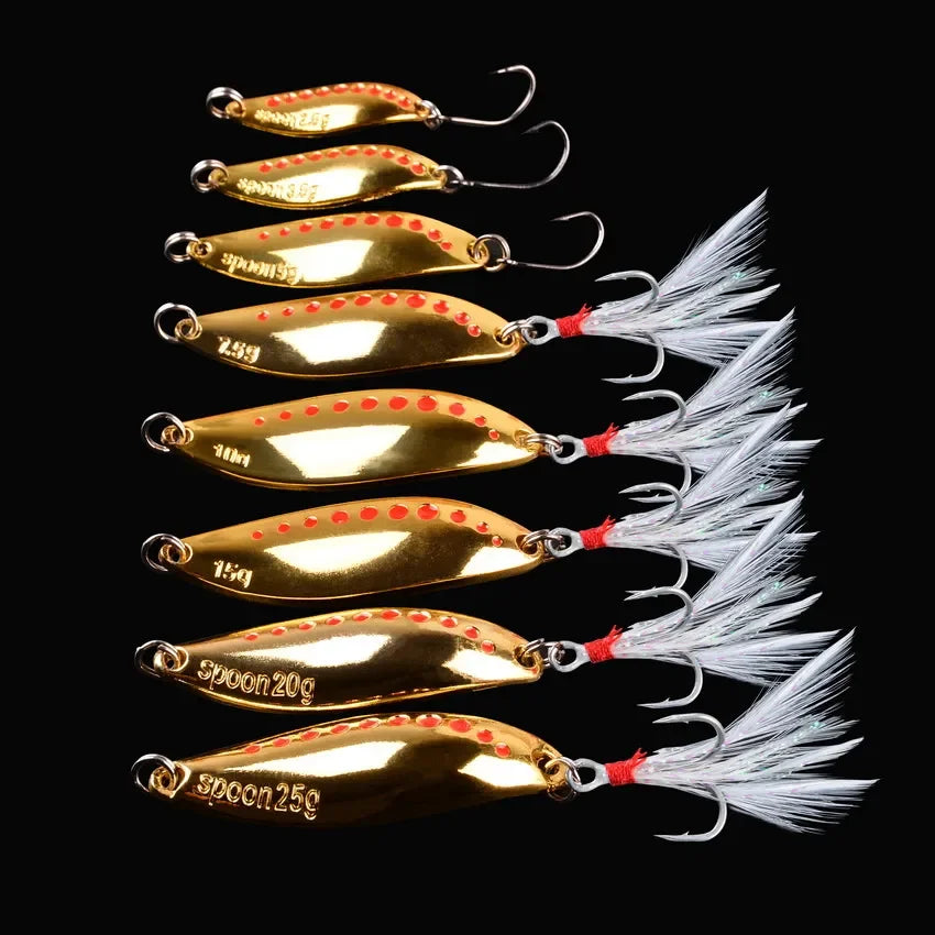 Metal Vib Leech Spinners Spoon Lures 2.5g 5g 7.5g 10g 15g 20g 25g 30g Artificial Bait Lure Fishing Tackle for Bass Pike Perch