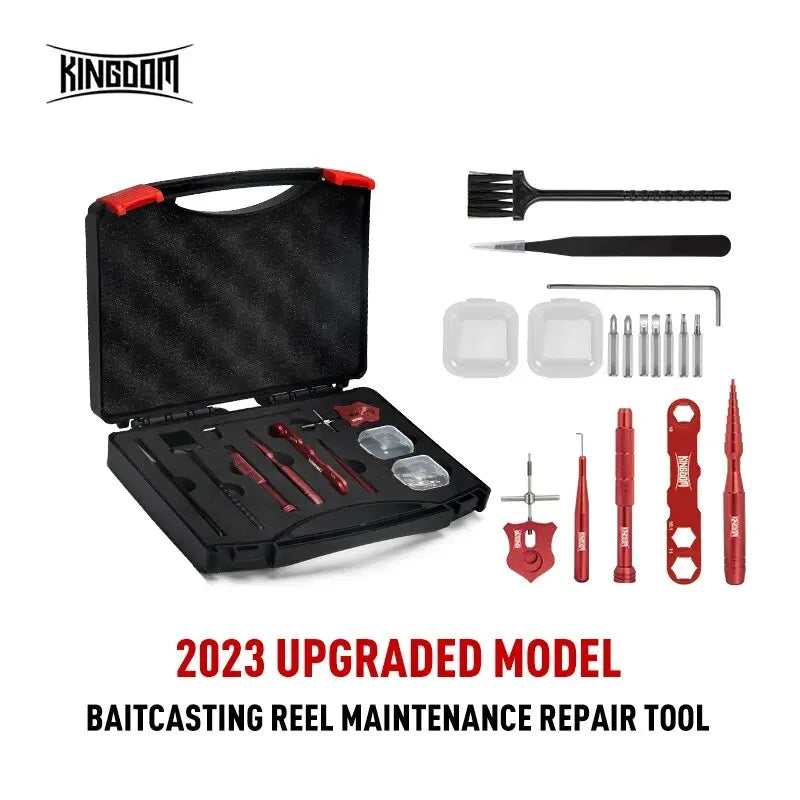 Kingdom Fishing Reel Maintain Toolbox Multifunctional Fish Tackle Box Repair Kits