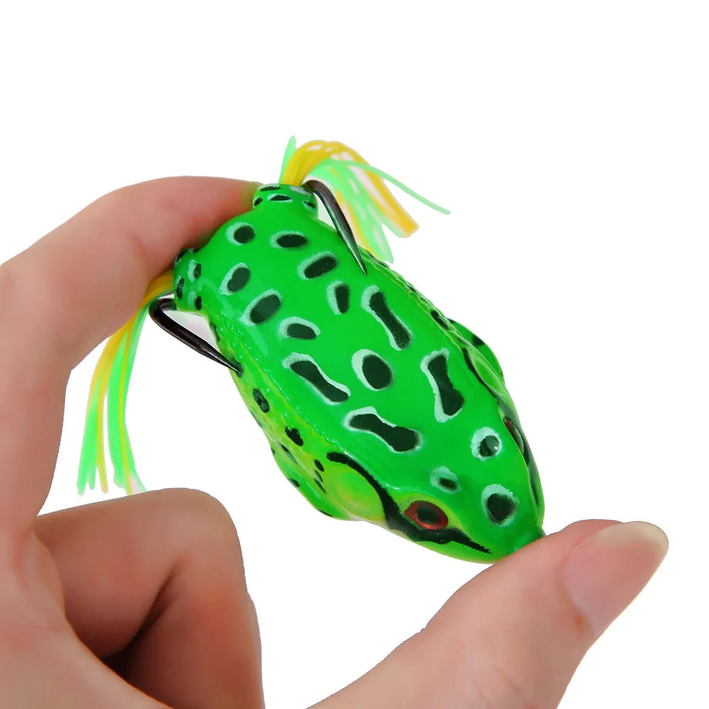 1 Pcs 5G 8.5G 13G 17.5G Frog Lure Soft Tube Bait Plastic Fishing Lure with Fishing Hooks Top Water Ray Frog Artificial 3D Eyes