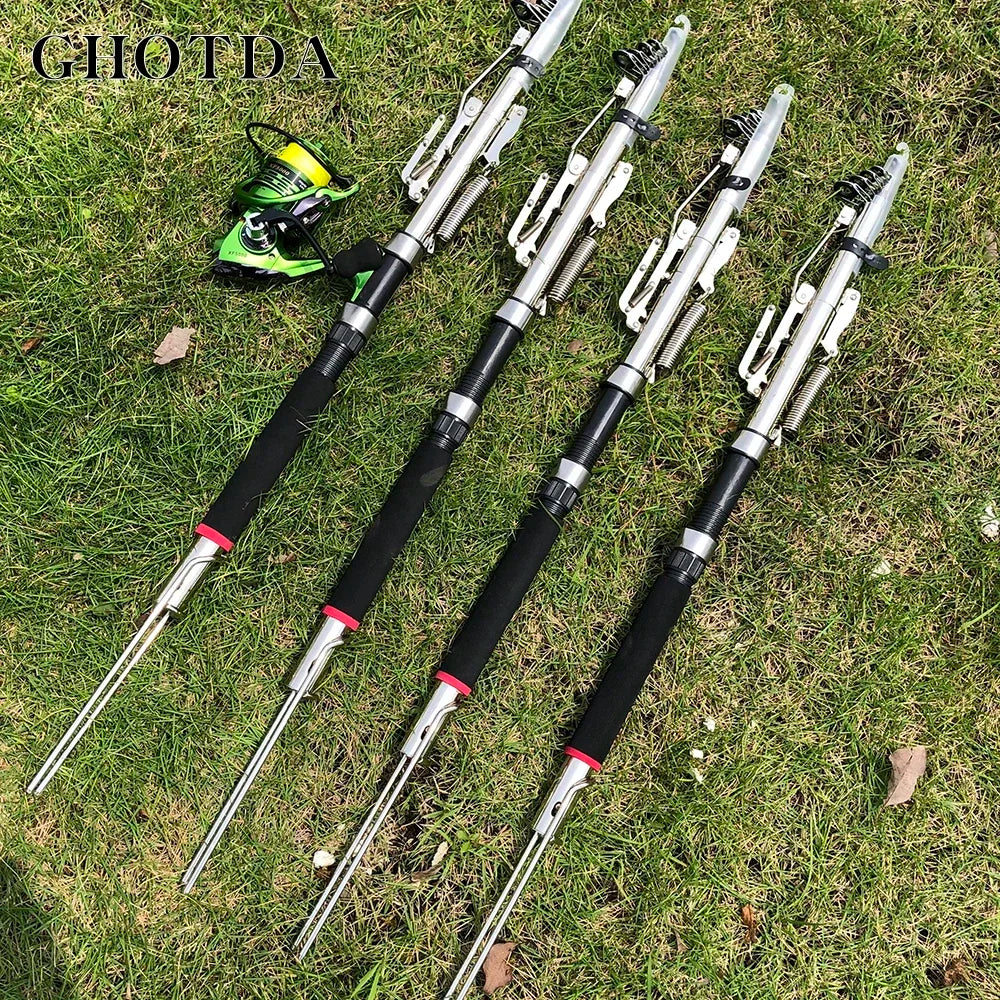 GHOTDA Automatic Fishing Rod 1.8-2.7M Sea River Fishing Telescopic Rod Spinning Ring Rod Self-Tapping Fishing Rod