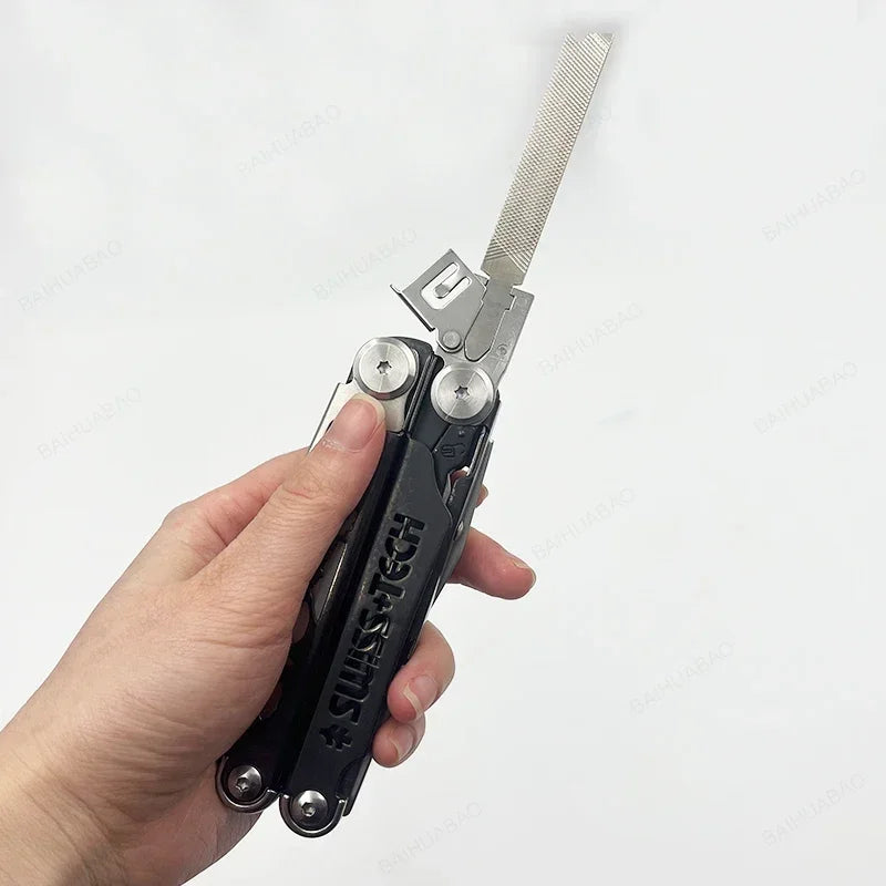 SWISS TECH 37 In 1 Replaceable Parts Manual Diy Multi Tool Folding Scissors Cutter EDC Survival Equipment Manual Pliers