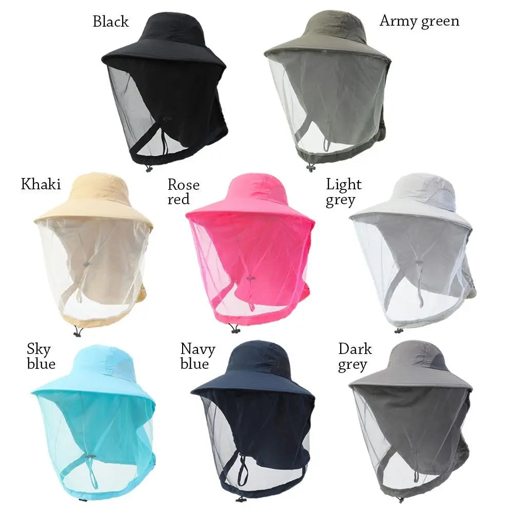 Fashion Unisex Foldable Mosquito Hat With Hidden Net Mesh Repellent Insect Bee Protection Casual Outdoor Sunscreen Fishing Cap