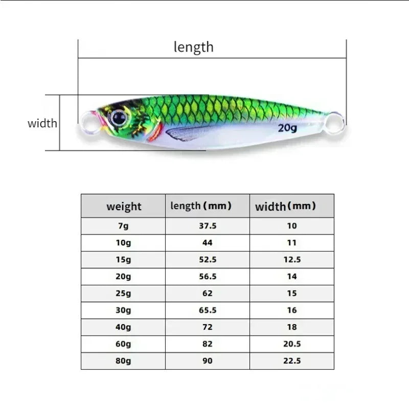 Sea fishing Slow Jig Metal Jigging Spoon Laser Artificial Bait Boat Fishing Jig 3D Print Lures Super Hard Fish Fishing Lures