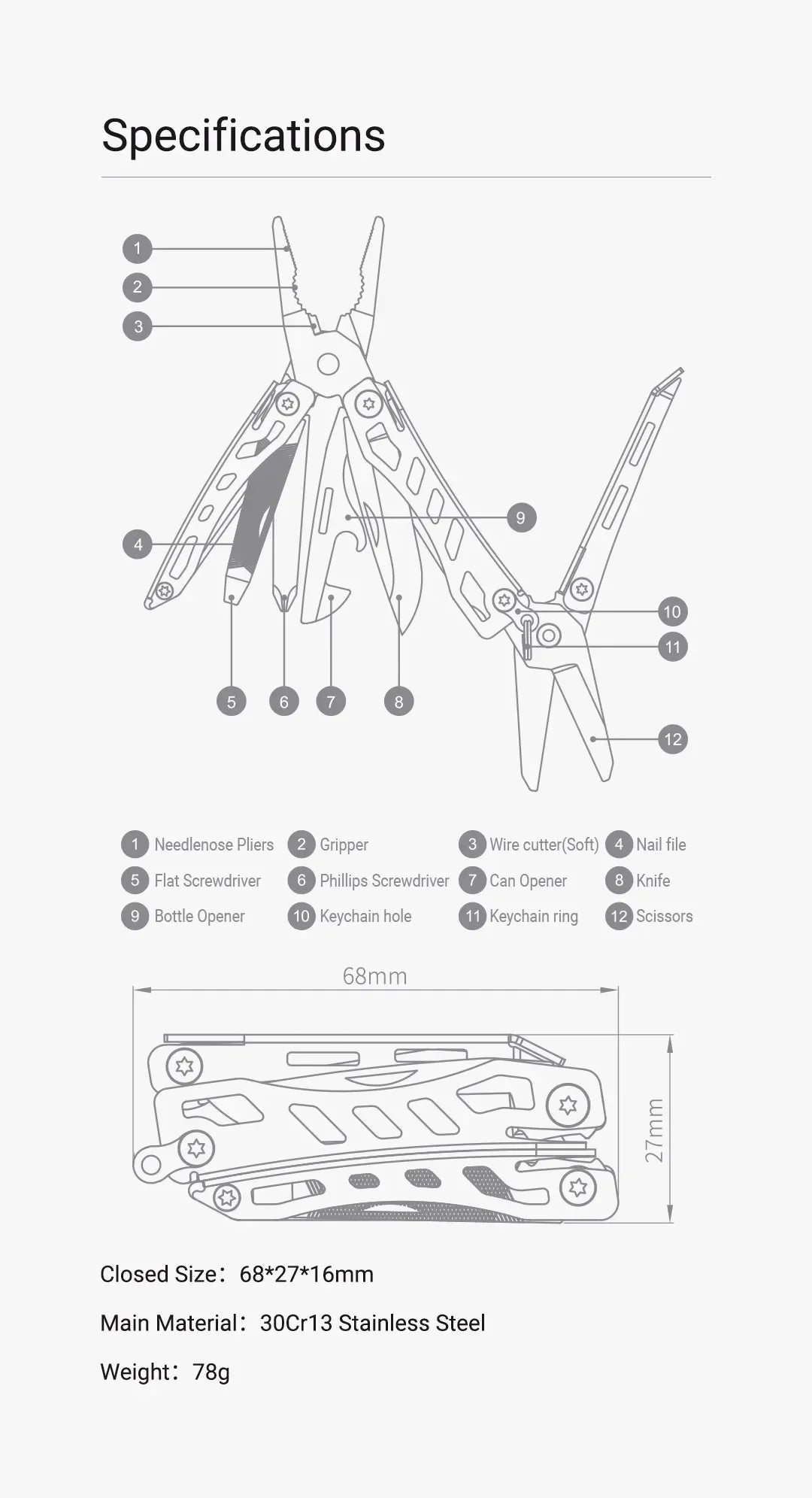 NexTool Mini Flagship Multitool 10 In 1 Multi Functional EDC Hand Tool Screwdriver Folding Pliers Outdoor Equipment Red/Green