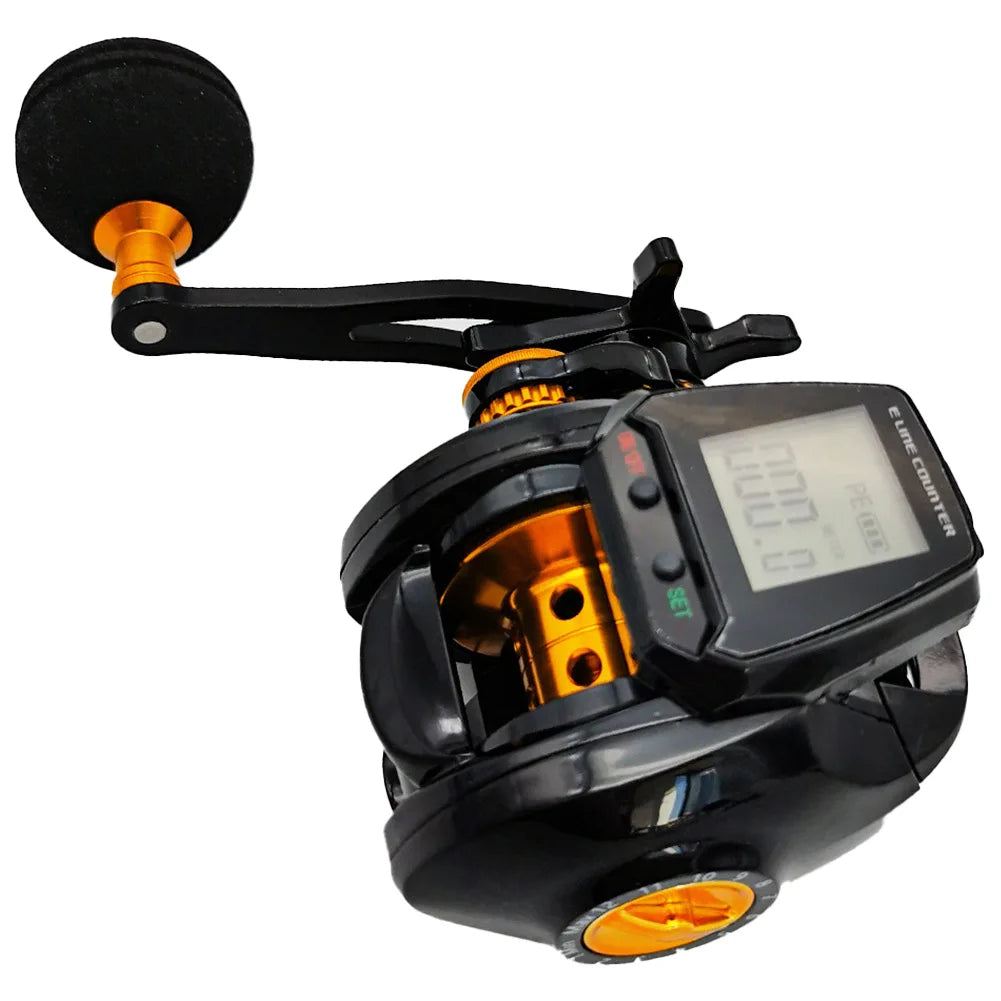 Water Depth measuring reel Electric reel 7.2:1 Gear Ratio Reel with Accurate Reel Line Counter Large Display Bite Alert