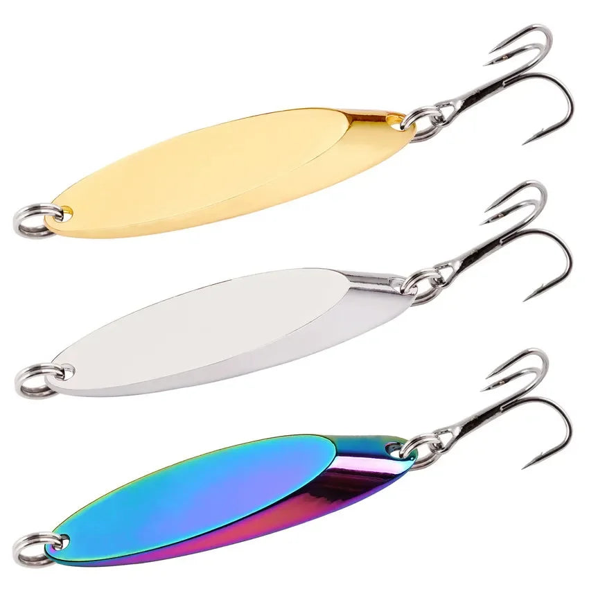 12pcs Metal Spinner Spoon Lures Trout Fishing Lure Hard Bait Sequins Paillette Artificial Baits Spinnerbait Fish Tools 1.5g-56g