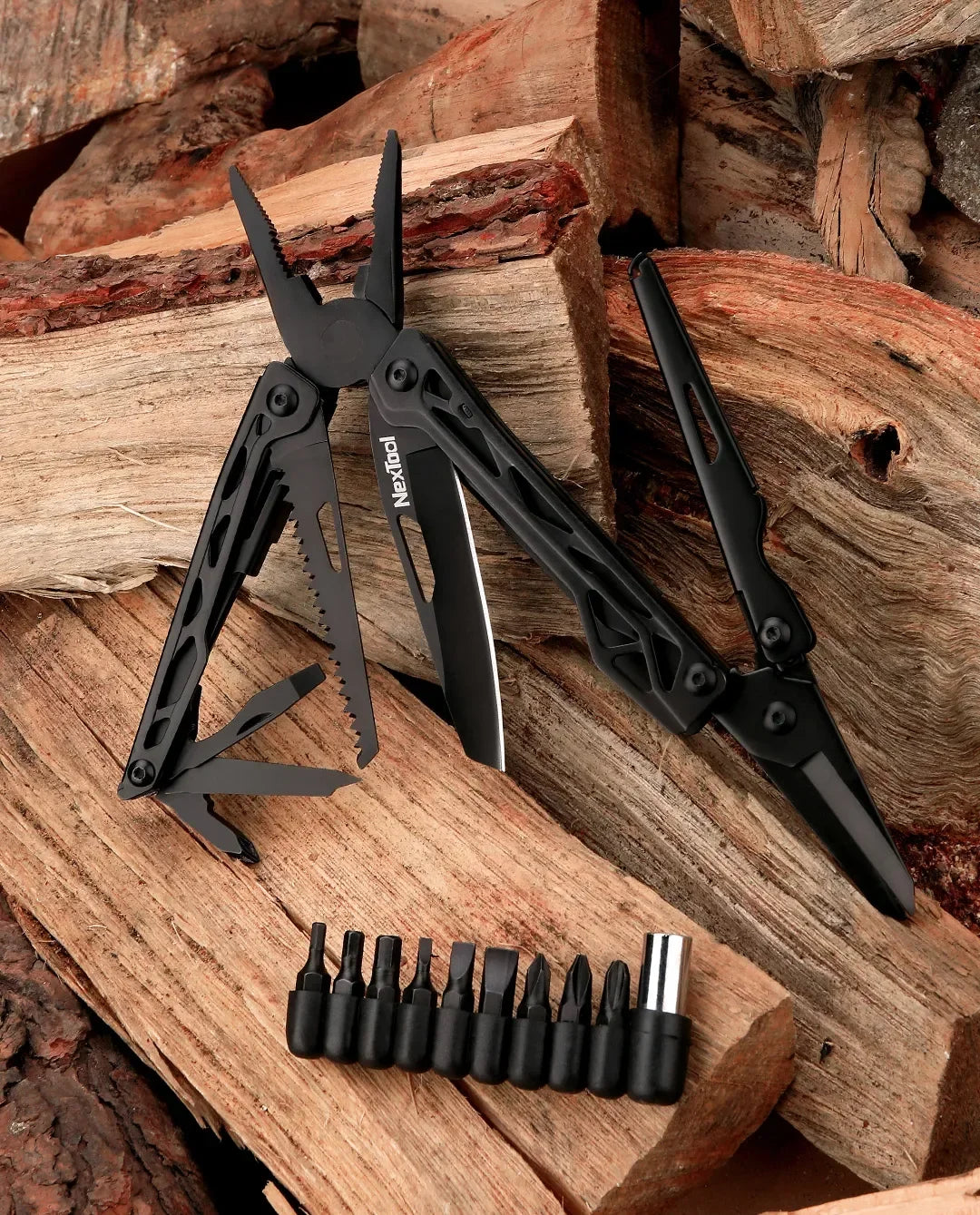 NexTool Black Knight with Optional Kydex Sheath 11 In 1 Multitool Pliers Outdoor Survival Folding Scissors Hand Multi Tool