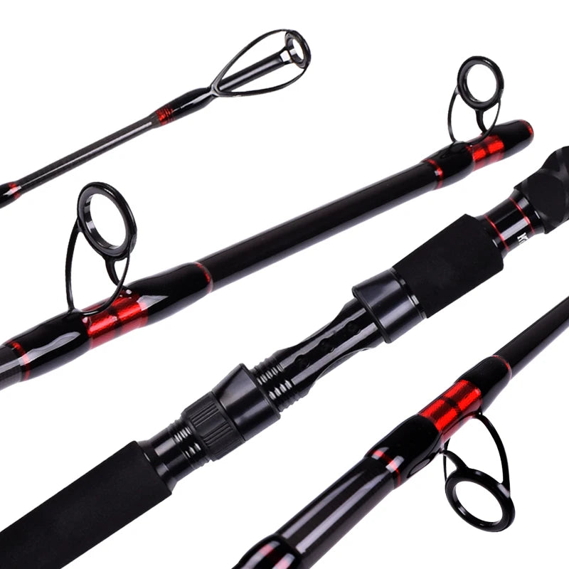 Mavllos CHALLENGER Boat Fishing Rod with Strong X-cross Carbon,Lure 80-250g Line 25-50lb 3 Section Saltwater Jigging rod