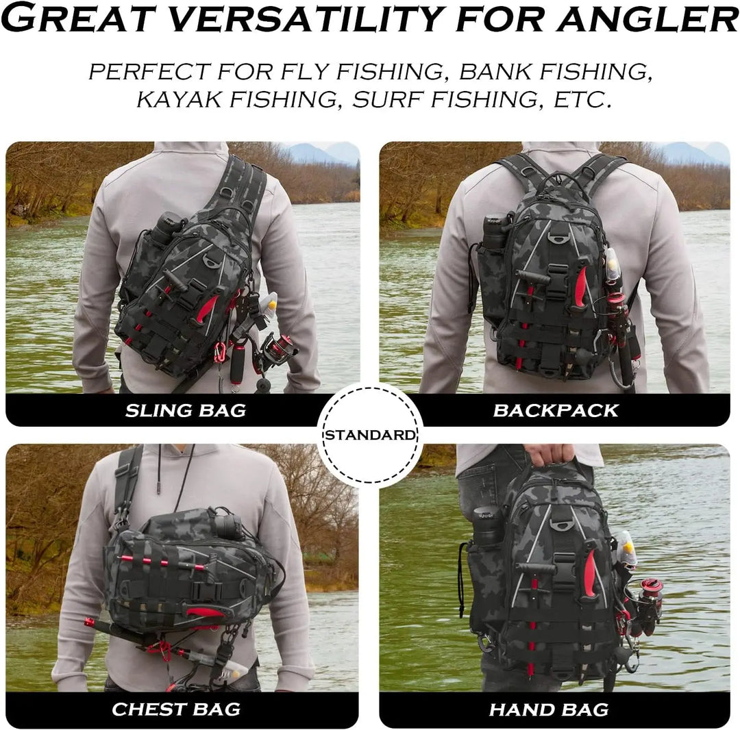 Fishing Backpack Tackle Sling Bag - Fishing Backpack - Tackle Box Fly Fishing Gifts for Men Women