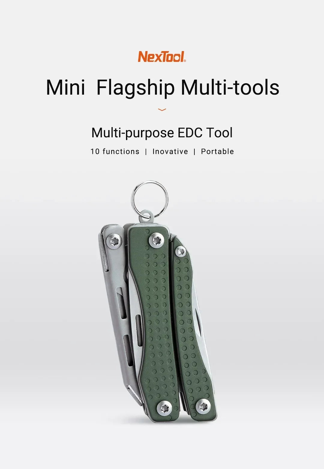 NexTool Mini Flagship Multitool 10 In 1 Multi Functional EDC Hand Tool Screwdriver Folding Pliers Outdoor Equipment Red/Green